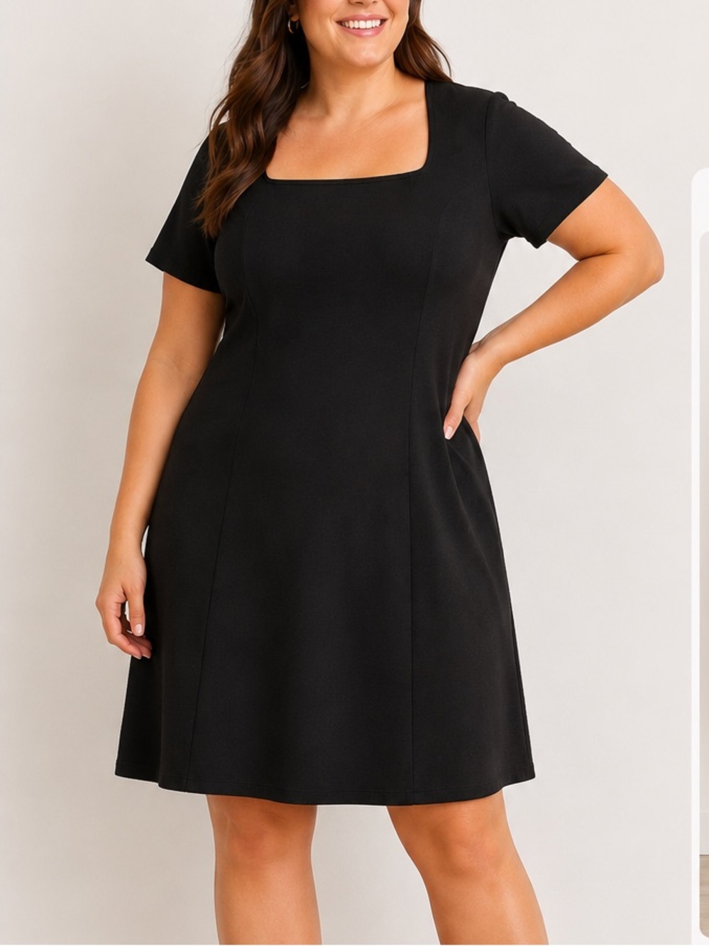 Old Navy Black Ponte Knit Square Neck Shift Dress Women’s 3X Plus Size